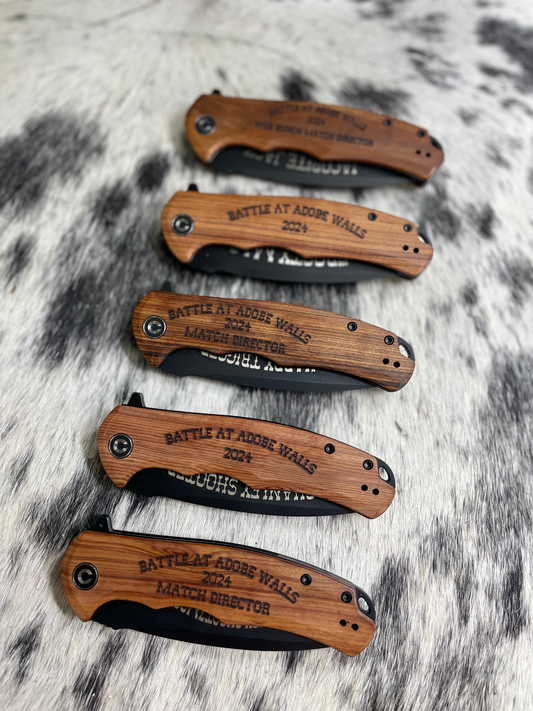 Custom Engraved Wood Knife