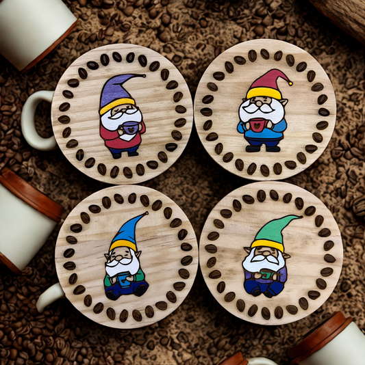 Hand Painted Coffee Themed Coasters